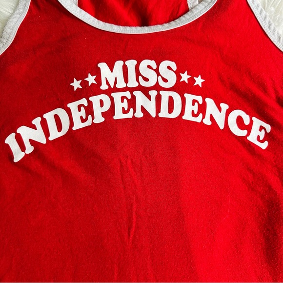 Arizona Jeans Miss Independence Racerback Feminist Empowering Tank Top, S - Picture 2 of 4